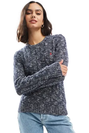 Ralph Lauren Julianna icon logo cotton cable knit jumper in