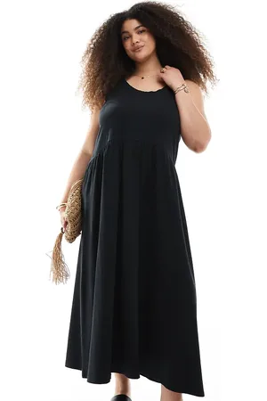 ASOS ASOS DESIGN Curve ruched scoop smock midi dress in