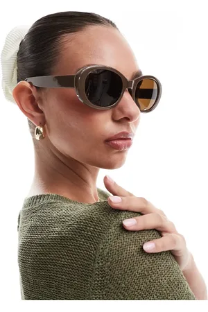 A. Kjærbede Anma round sunglasses in chocolate