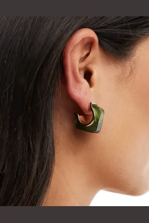 Accessorize Kelly resin square hoops in