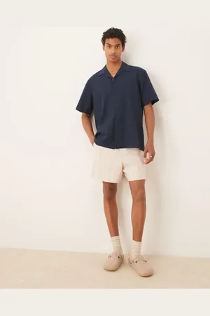 ASOS Smart wide linen blend shorts in ecru