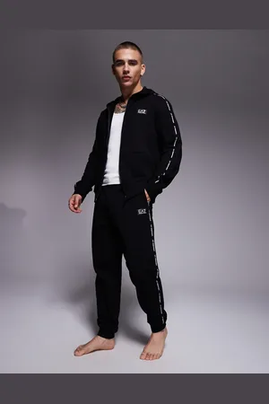 EA7 Armani cuffed joggers co-ord with logo tape detail in
