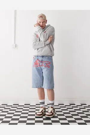 ICECREAM Running dog denim shorts in light wash