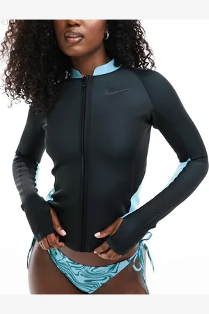 Nike Nike Fusion reversible long sleeve zip bikini top in