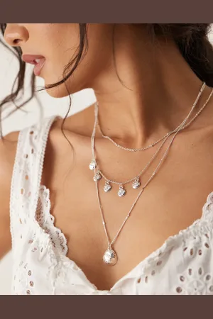 Accessorize Clover jewel pendant necklace in plated stainless steel