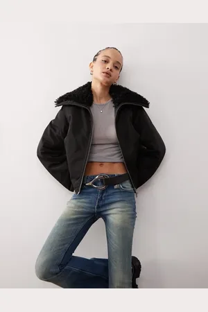 Weekday Hiro jacket with faux fur collar in