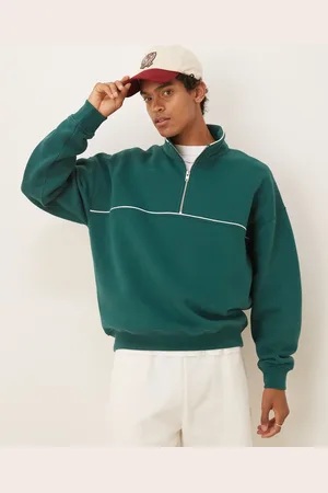 Abercrombie & Fitch Half zip contrast seam sweat top in