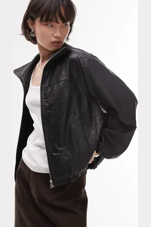 MANGO Capsule soft leather bomber jacket in