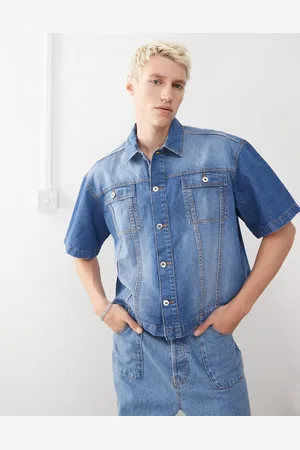 COLLUSION Boxy denim shirt in midwash