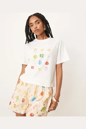 Never Fully Dressed Multi-colour shell print t-shirt co-ord in