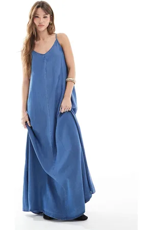 ONLY Denim maxi dress in mid