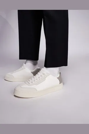 Armani Exchange Chunky logo trainers in off and beige