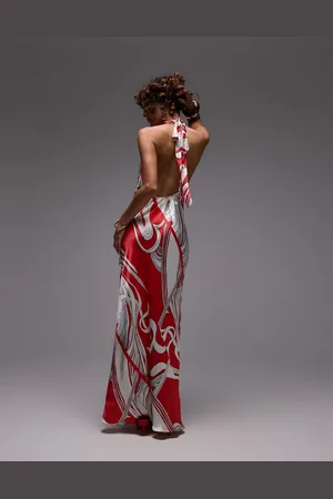 Topshop Halter neck maxi dress in boutique print