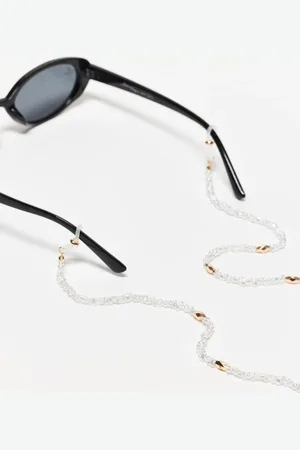 ASOS Sunglasses chain with faux freshwater pearl design in tone