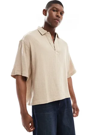 ASOS Oversized overhead boxy shirt in beige