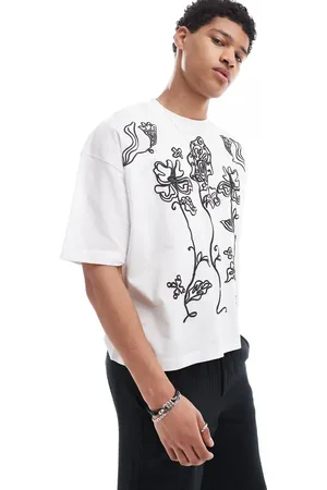 ASOS Boxy oversized t-shirt with floral graphic in