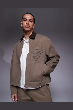 The Couture Club Co-ord twill contrast collar jacket in washed