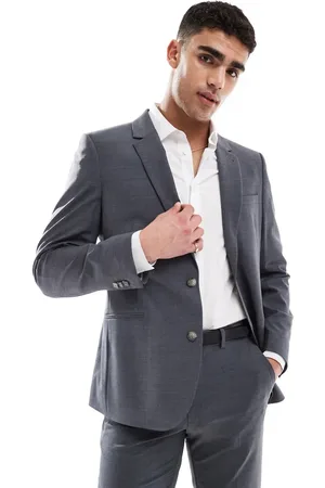 ASOS Washable slim suit jacket with wool in charcoal