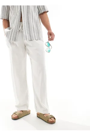Pull&Bear Linen viscose trouser in