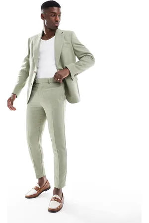 ASOS Tapered suit trousers with wool in sage