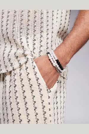ASOS 3 pack mixed chain and beaded bracelet in tone