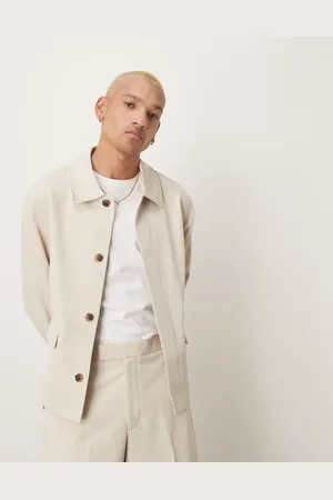 ASOS Smart co-ord harrington jacket in stone twill
