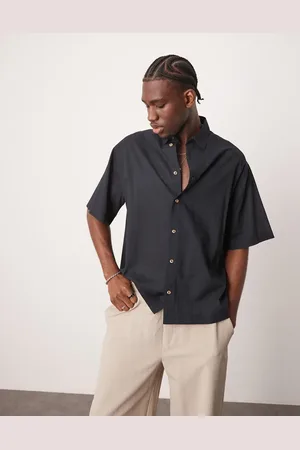 ASOS Boxy oversized shirt in linen look in
