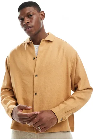 ASOS Oversized textured shirt in beige