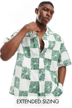 ASOS Oversized shirt in white and checkerboard floral print