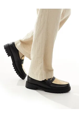 ASOS Loafers in black with natural weave
