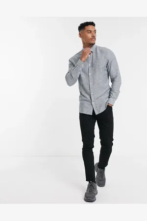 Only & Sons Slim fit linen shirt in