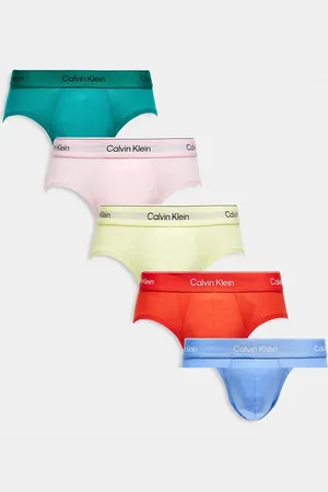 Calvin Klein Pride 5 pack hip briefs in green/pink/yellow/red/blue
