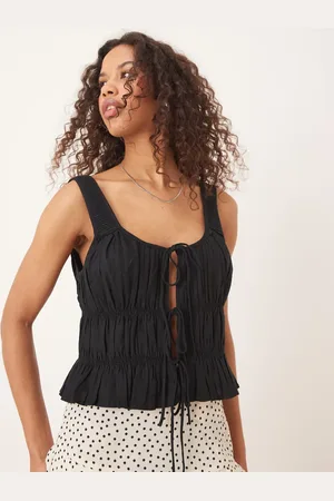Abercrombie & Fitch Ruched tie front top in