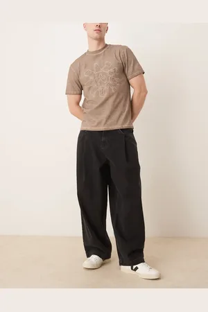 ASOS Oversized baggy jeans with pocket pleats in washed