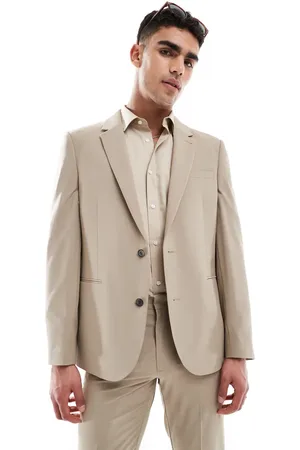 ASOS Washable slim suit jacket with lightweight worsted wool in - BEIGE