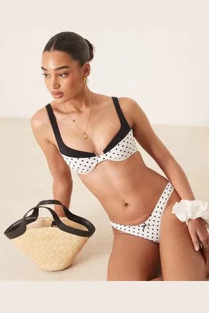 Free Society Polka dot underwire bikini top in