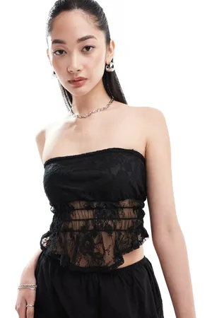 Daisy Street Bandeau crop top co-ord in lace