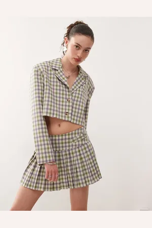 COLLUSION Tailored 90s pleated mini skirt co-ord in check