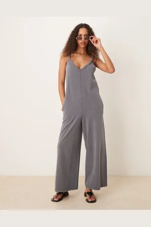 ASOS Twist shoulder jumpsuit in washed