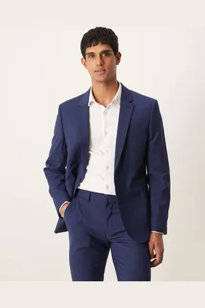 ASOS Washable slim suit jacket with lightweight worsted wool in - MBLUE