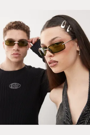 Reclaimed Unisex festival wire wrap sunglasses in - MGREEN