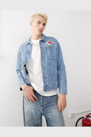 New Era Chicago Bulls denim motif back denim jacket in wash