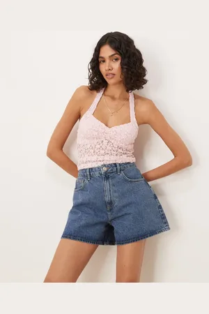 ASOS Denim longline A line short in mid