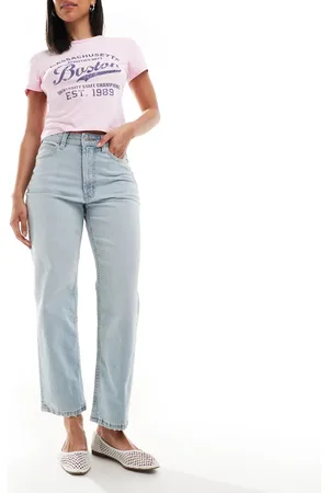 ASOS Crop comfort stretch straight leg jeans in light wash