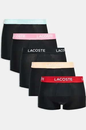 Lacoste 5 pack trunks in with contrast waistbands