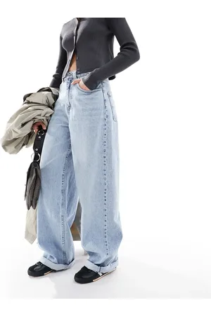 ASOS Loose jeans with deep turn up cuff in light