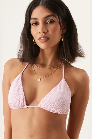 Free Society Textured triangle bikini top in