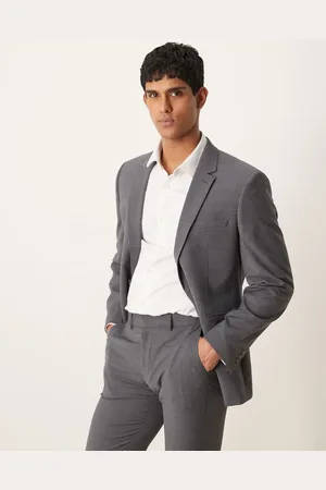 ASOS Washable slim suit jacket with lightweight worsted wool in charcoal - CHARCOAL