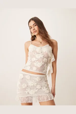 ASOS Co-ord textured 3D floral detail drape cami top in