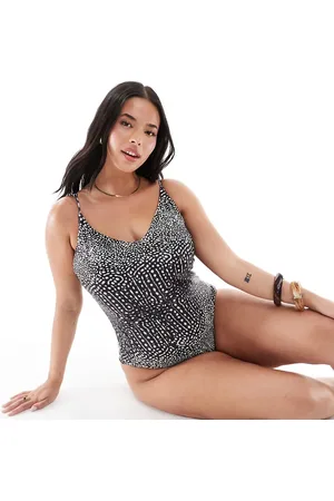 Pieces® Pieces Curve square neck swimsuit in stingray print
